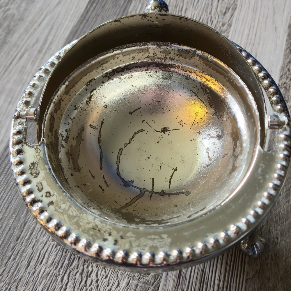 Antique Silverplate Revolving Roll Top Dome Butter Dish Ornate Footed Caviar - Picture 2 of 9